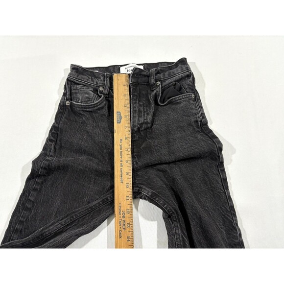 REFORMATION Liza Ultra High Rise Jeans Womens Black Straight Leg Stretch Sz 25 - Picture 4 of 11